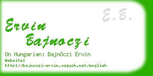 ervin bajnoczi business card